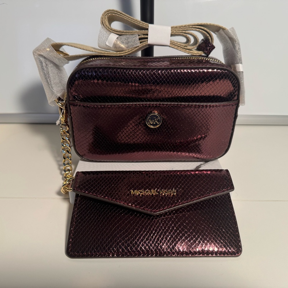 Michael Kors - NWT - Shimmering Oxblood Small 2IN1 Camera Crossbody Bag
